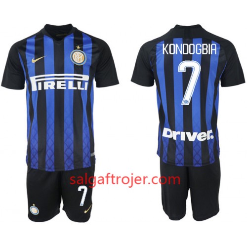 Inter Milan Fodboldtrøjer KONDOGBIA 7 Børn Hjemmebanesæt 2018/19 Kort ærmer Inter Milan Fodboldtrøjer KONDOGBIA 7 Børn Hjemmebanesæt 2018/19 Kort ærmer